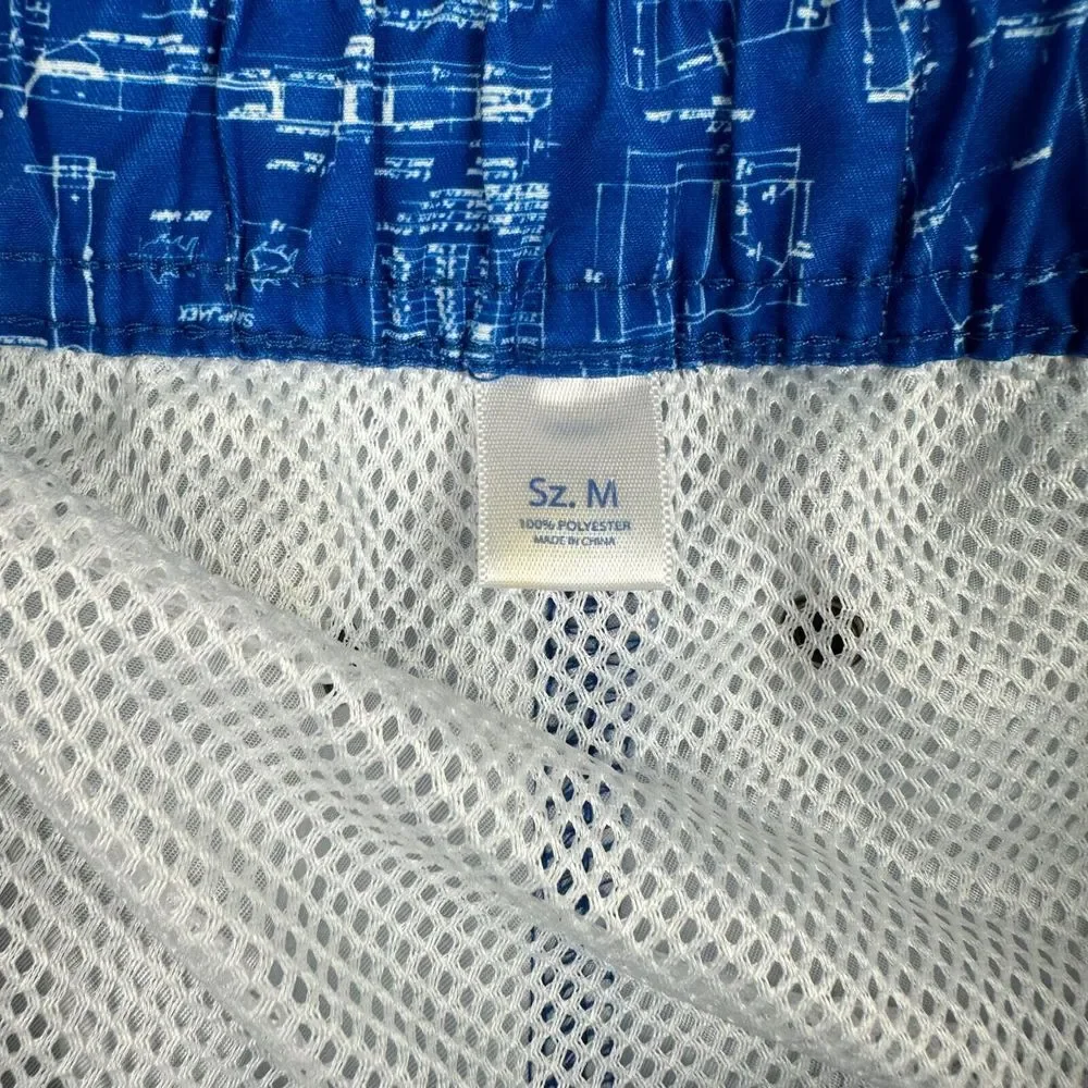 Southern Tide Men's Medium Swim Trunks SkipJack‎ Board Shorts Boat Blue Lined